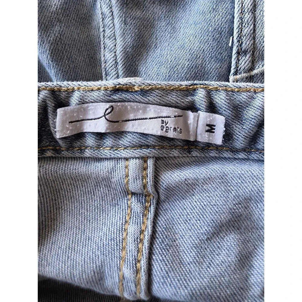 By Egreis Women M Light Blue Distressed Denim Shorts Casual Jean Cutoff